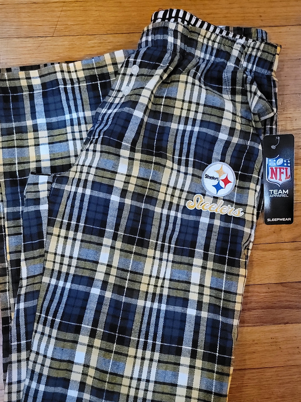 NFL Pittsburgh Steelers Plaid Sleepwear Bottoms - Black & Gold